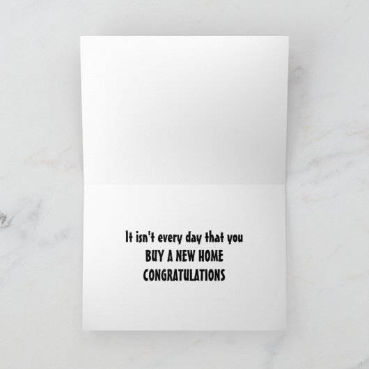 **GEFELICITEERD MET JE NIEUWE THUIS** KAART (Binnen)