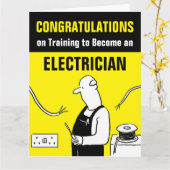 Gefeliciteerd met je opleiding tot elektricien kaart (Gele Bloem)