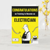 Gefeliciteerd met je opleiding tot elektricien kaart (Gele Bloem)