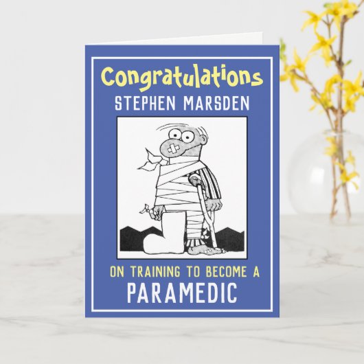 Gefeliciteerd met je opleiding tot paramedicus kaart (Gele Bloem)