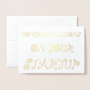 Gefeliciteerd met je opstarten folie kaarten