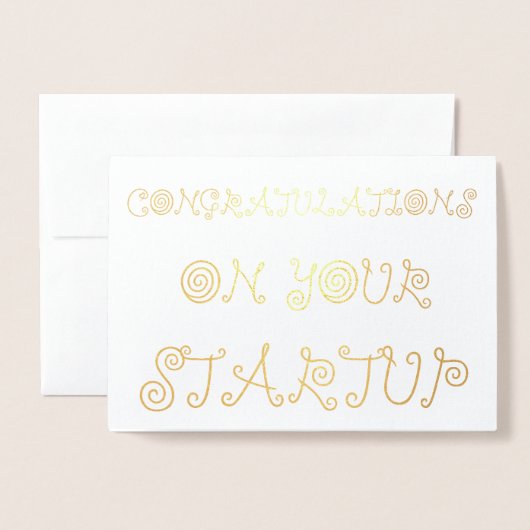 Gefeliciteerd met je opstarten folie kaarten (Voorkant met envelop)