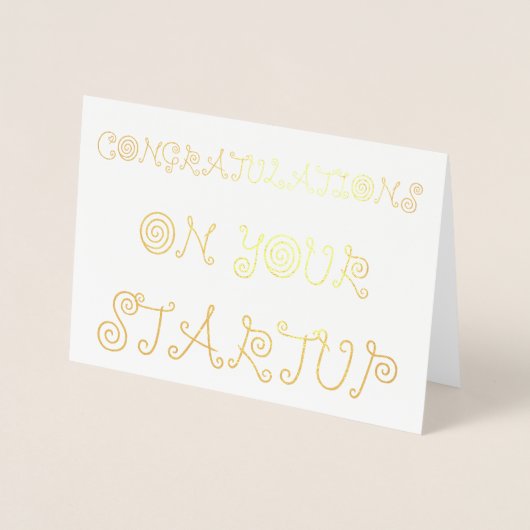 Gefeliciteerd met je opstarten folie kaarten (Voorkant)