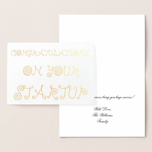 Gefeliciteerd met je opstarten folie kaarten (Display)