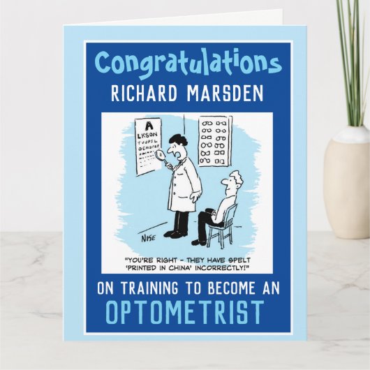 Gefeliciteerd met je optometrist kaart (Voorkant)