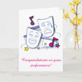 Gefeliciteerd met je optreden: Comedy en Tragedy M Kaart (Gele Bloem)