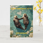 Gefeliciteerd met je Otter Helft Kaart (Gele Bloem)