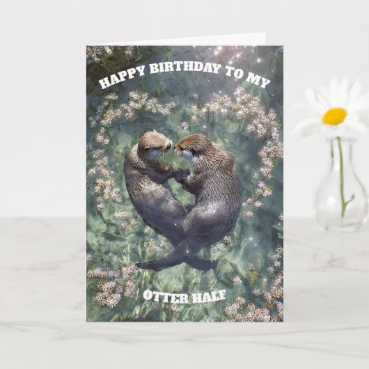 Gefeliciteerd met je Otter Helft Kaart (Kleine Plant)