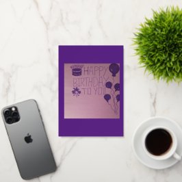 Gefeliciteerd met je paarse bloemen bal Briefkaart