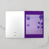 Gefeliciteerd met je paarse bloemen bal Briefkaart (Buiten Laag)