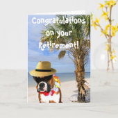 Gefeliciteerd met je pensioen boxer wenskaart kaart (Gele Bloem)