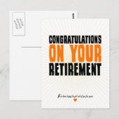 Gefeliciteerd met je pensioen briefkaart (Voorkant / Achterkant)