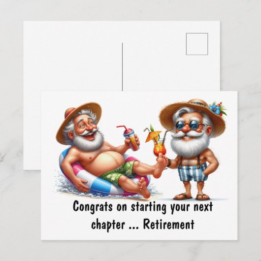 Gefeliciteerd met je pensioen briefkaart (Voorkant / Achterkant)