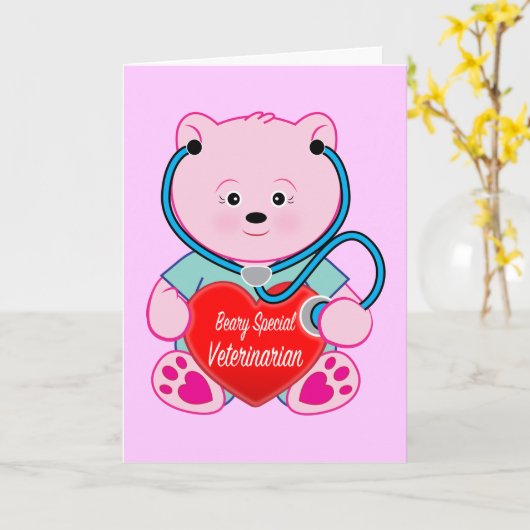 Gefeliciteerd met je pensioen dierenarts met hart kaart (Gele Bloem)