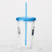 Gefeliciteerd met je pensioen en voeg fotonaam toe acryl drinkbeker (Rechts)