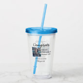 Gefeliciteerd met je pensioen en voeg fotonaam toe acryl drinkbeker (Achterkant)