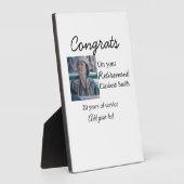 Gefeliciteerd met je pensioen en voeg fotonaam toe fotoplaat (Zijkant)