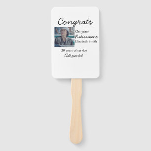 Gefeliciteerd met je pensioen en voeg fotonaam toe handwaaier