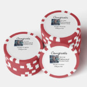 Gefeliciteerd met je pensioen en voeg fotonaam toe poker chips (Opstapeling)
