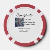 Gefeliciteerd met je pensioen en voeg fotonaam toe poker chips (Achterkant)