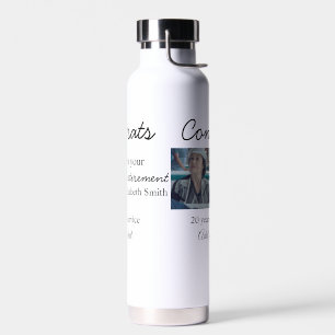 Gefeliciteerd met je pensioen en voeg fotonaam toe waterfles