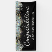 Gefeliciteerd met je pensioen Glitter Confetti Spandoek (Verticaal)
