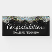 Gefeliciteerd met je pensioen Glitter Confetti Spandoek (Horizontaal)