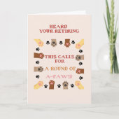 Gefeliciteerd met je pensioen, hond, kat, huisdier kaart (Voorkant)