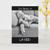 Gefeliciteerd met je pensioen met Lazy Poodle Kaart (Gele Bloem)