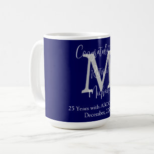 Gefeliciteerd met je pensioen, Monogram, Naam Blau Koffiemok