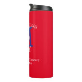 Gefeliciteerd met je pensioen, Monogram, Naam Rood Thermosbeker (Geroteerd rechts)