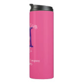 Gefeliciteerd met je pensioen Monogram Naam Roze Thermosbeker (Geroteerd rechts)