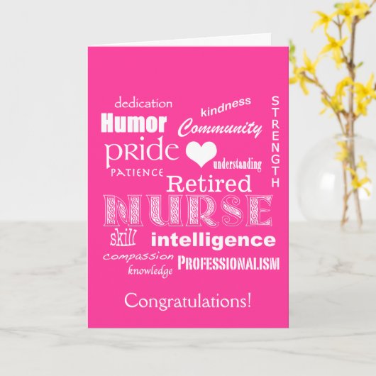 Gefeliciteerd met je pensioen! - Vibrant Pink Kaart (Gele Bloem)