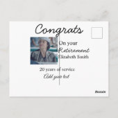 Gefeliciteerd met je pensioen voeg foto naam datum briefkaart (Achterkant)