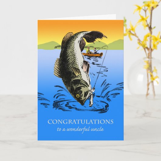 Gefeliciteerd met je pensioen voor Uncle, Vist Kaart (Gele Bloem)