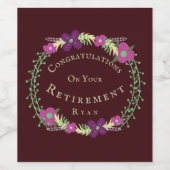 Gefeliciteerd met je pensioen wijn etiket (Enkel label)