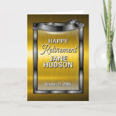 Gefeliciteerd met je pensioen zwart en goud aankondiging (Voorkant)