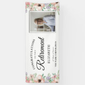 Gefeliciteerd met je pensioenfoto Pastel Floral Spandoek (Verticaal)