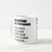 Gefeliciteerd met je pensioengeld koffiemok (Voorkant links)