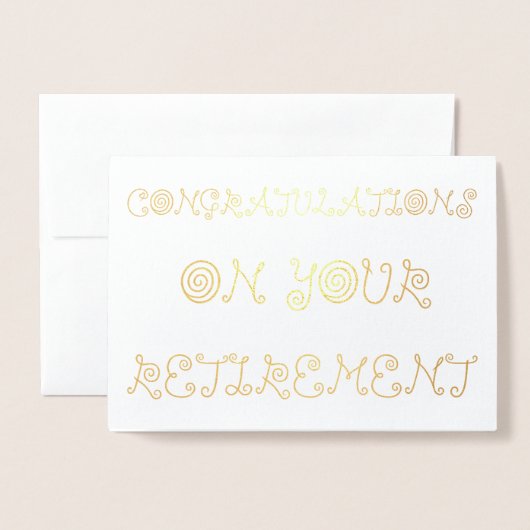 Gefeliciteerd met je pensionering folie kaarten (Voorkant met envelop)