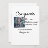Gefeliciteerd met je pensionering foto naam datum  kaart (Voorkant / Achterkant)