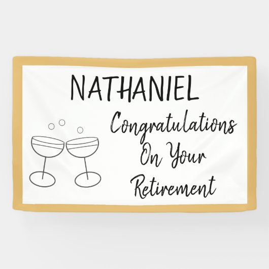 Gefeliciteerd met je persoonlijke pensioen spandoek (Horizontaal)