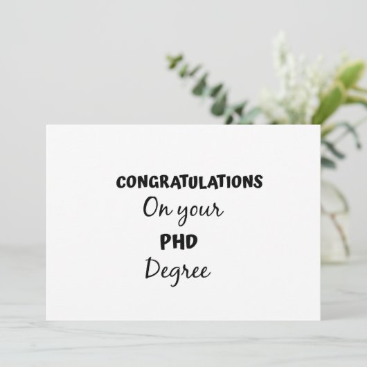 Gefeliciteerd met je PhD graad Kaart (Staand voorkant)