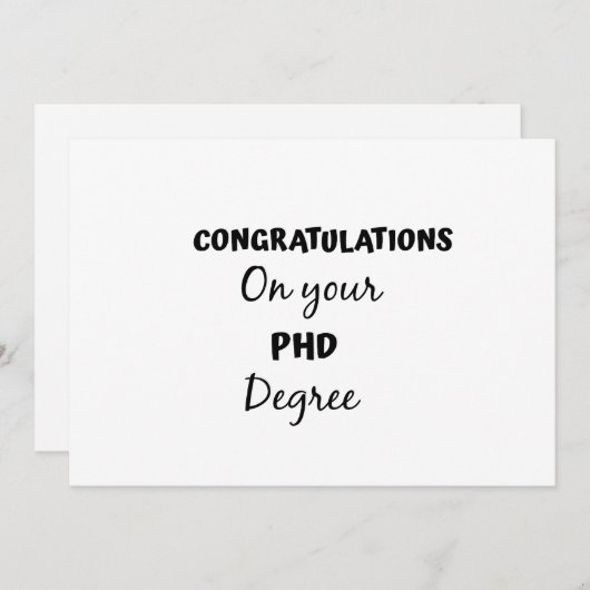 Gefeliciteerd met je PhD graad Kaart (Voorkant / Achterkant)