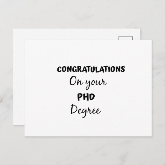 Gefeliciteerd met je PhD-titel Briefkaart (Voorkant / Achterkant)