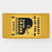 Gefeliciteerd met je pianomuziek examen spandoek (Horizontaal)