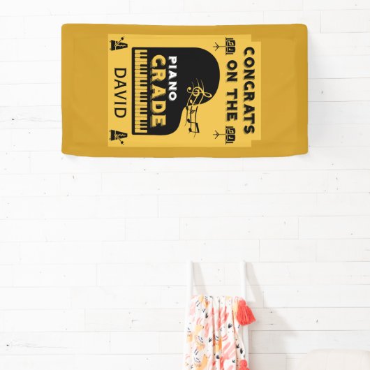 Gefeliciteerd met je pianomuziek examen spandoek (Insitu)