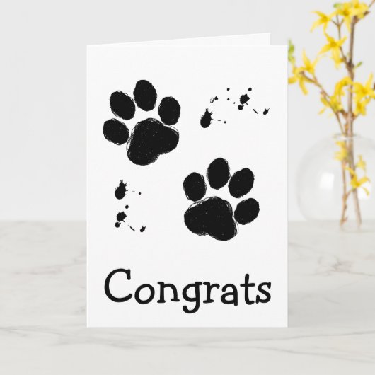 Gefeliciteerd met je reddingshond kaart (Gele Bloem)