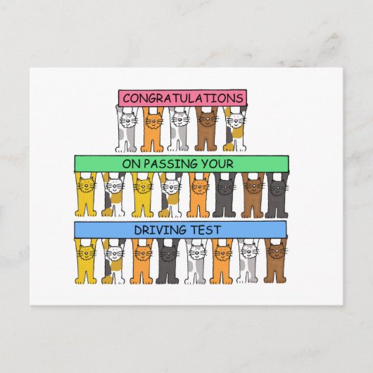 Gefeliciteerd met je rijexamen briefkaart (Voorkant)