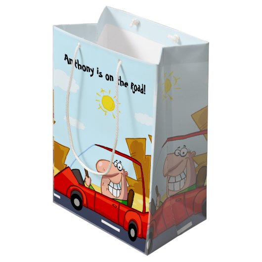 Gefeliciteerd met je rijexamen medium cadeauzakje (Voorkant Gekanteld)